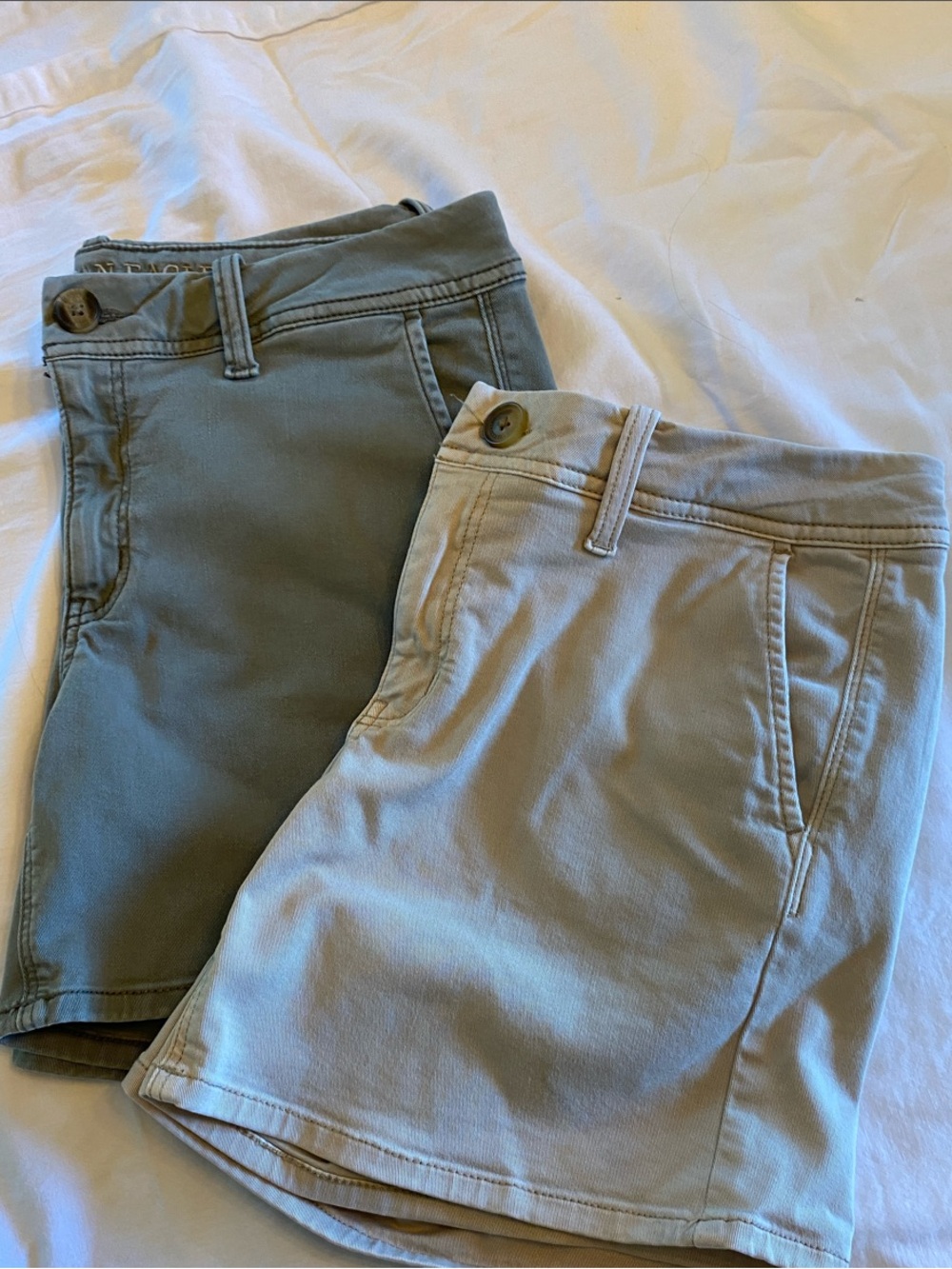 2 Pair/American Eagle Outfitters Olive Green and Beige Women's Shorts